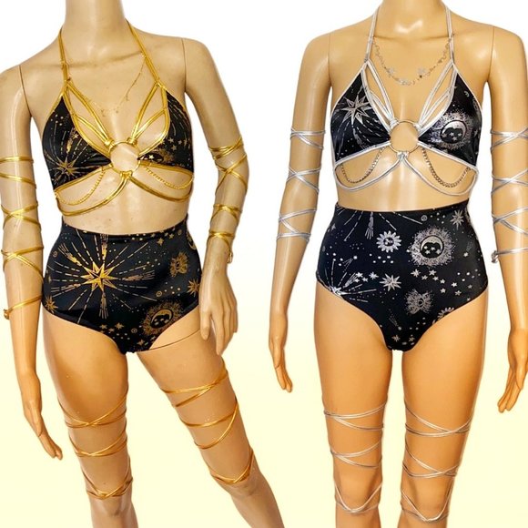 Stars and Moons Galaxy Celestial RaveFestival Outfit